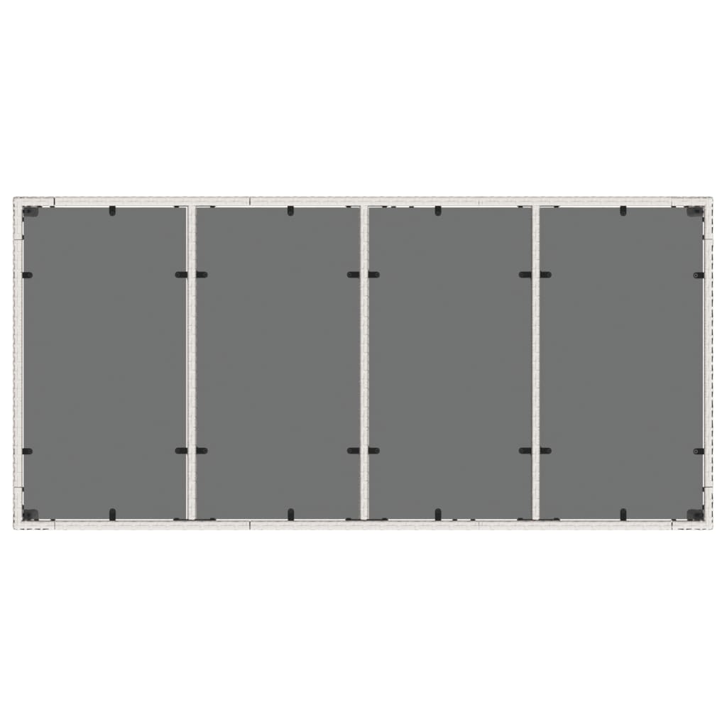 vidaXL havebord med glastop 190x90x75 cm polyrattan hvid