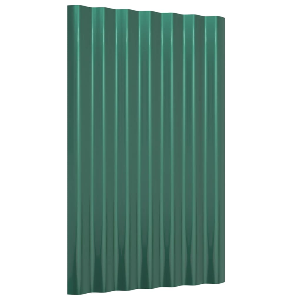 vidaXL tagplader 36 stk. 60x36 cm pulverlakeret stål grøn