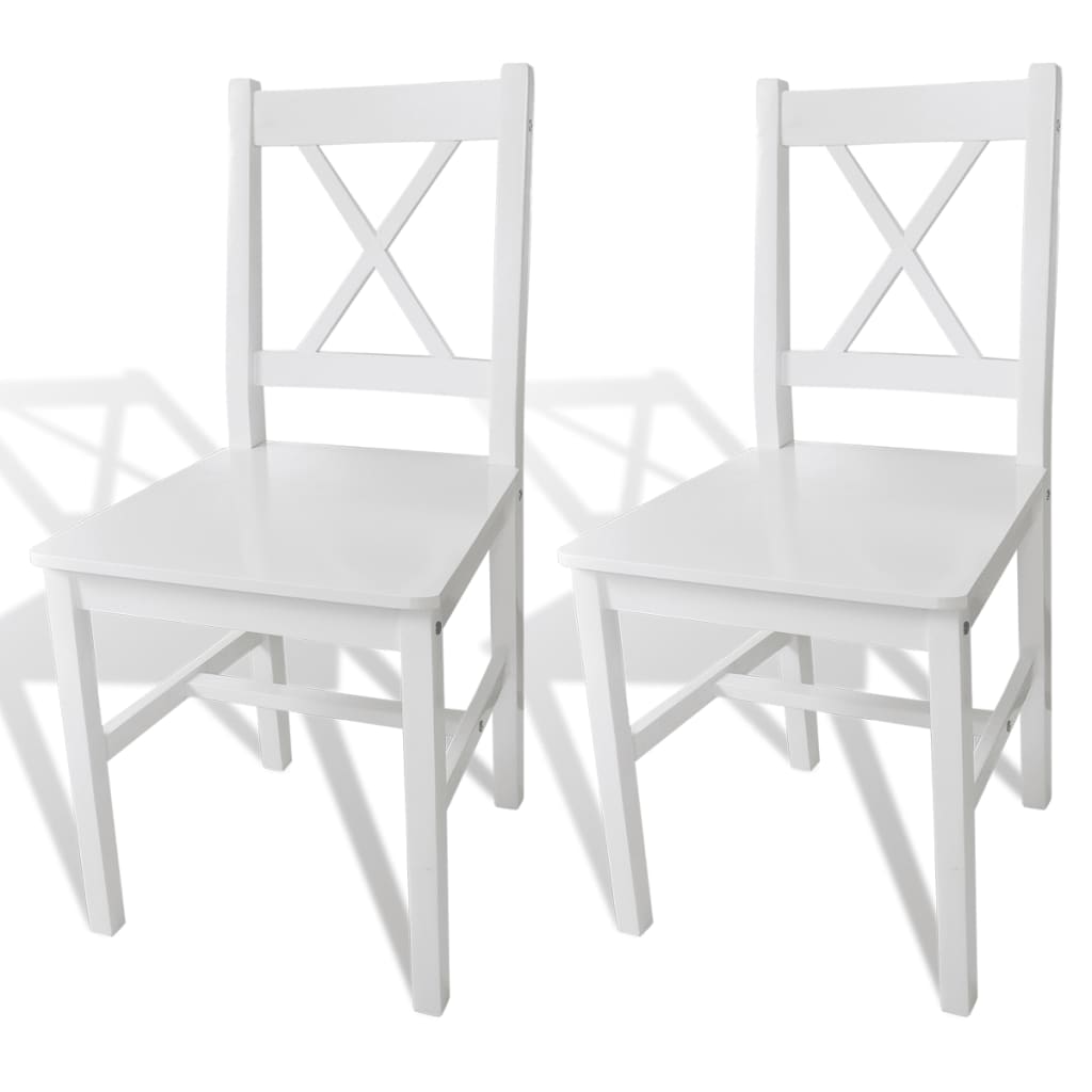 vidaXL spisebordsstole 2 stk. fyrretræ hvid