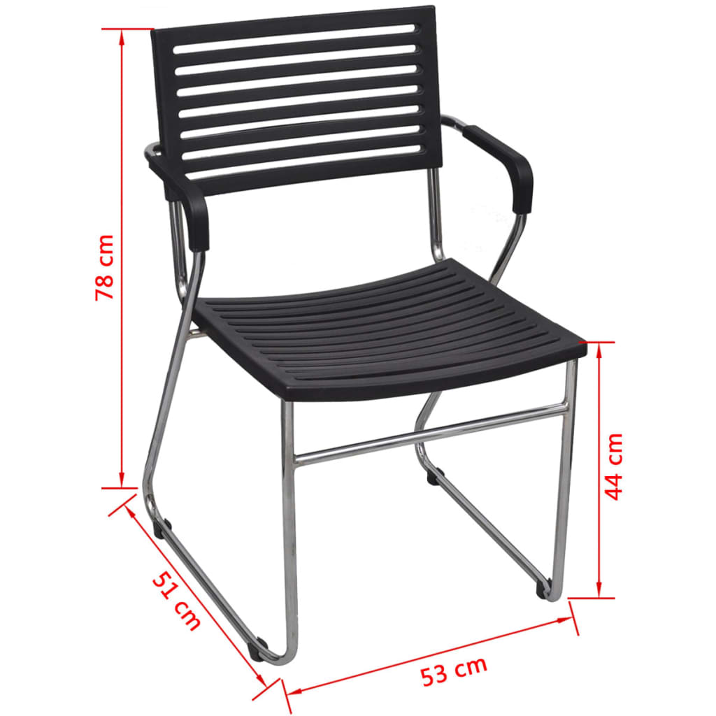 vidaXL stabelbare spisebordsstole 24 stk. plastik sort