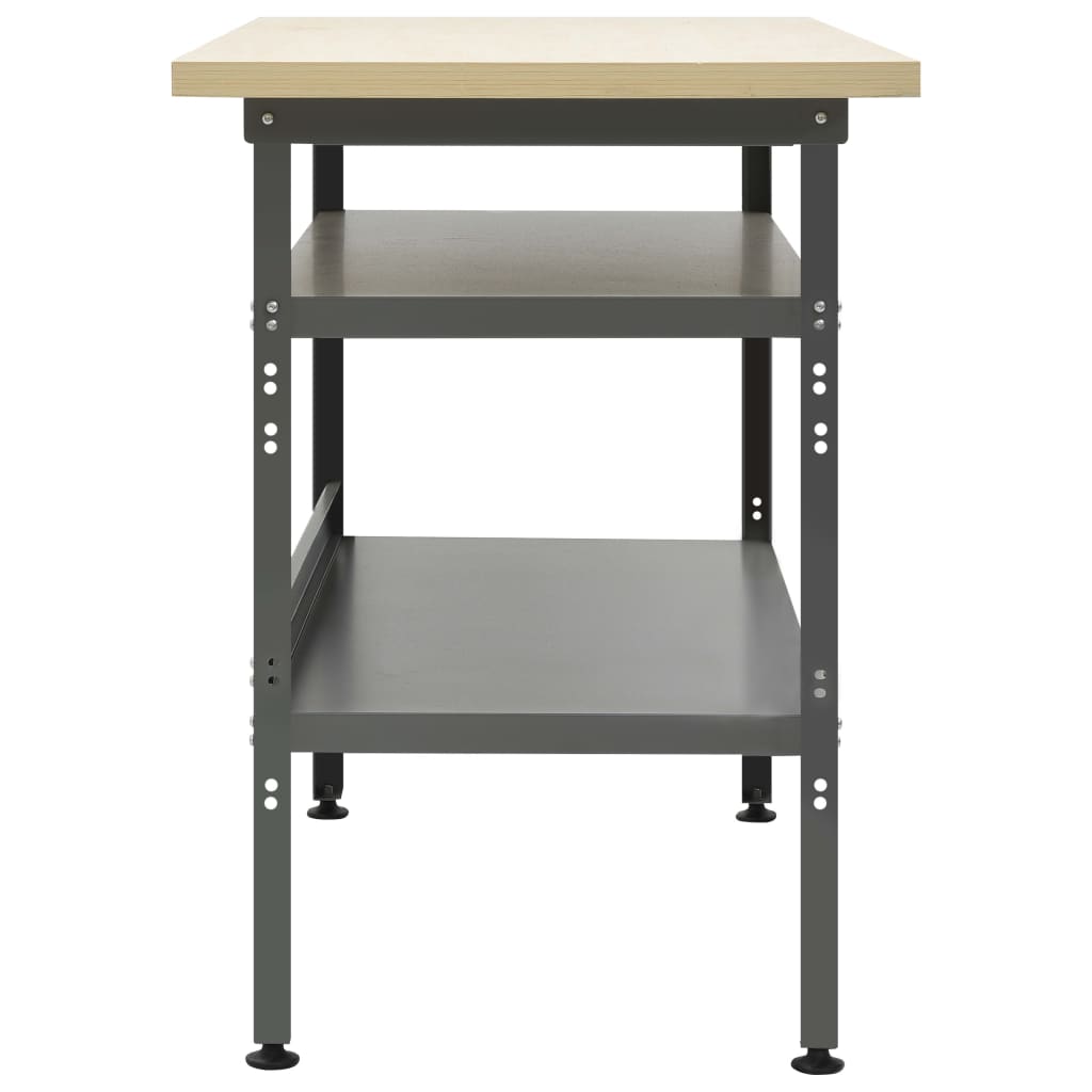 vidaXL arbejdsbord 120x60x85 cm stål grå
