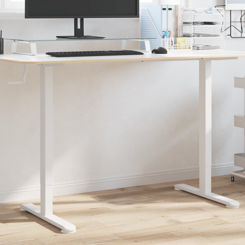 vidaXL stel til stå-skrivebord (94-135)x60x(70-114) cm stål hvid