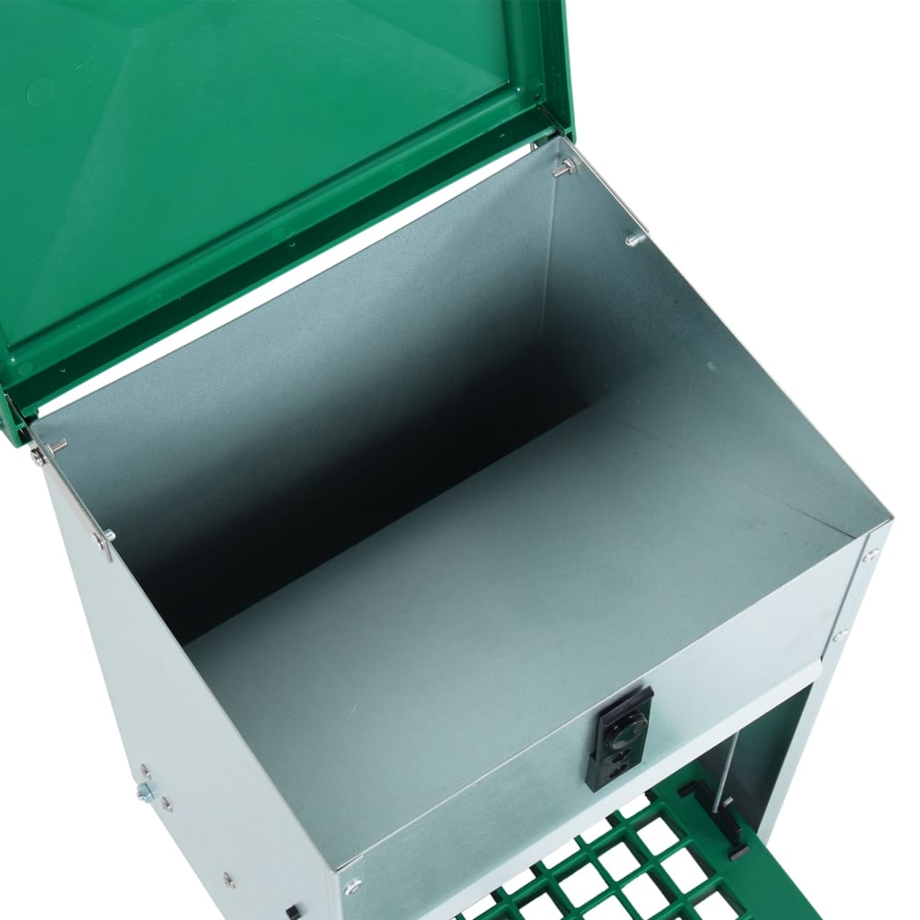 vidaXL automatisk foderautomat til fjerkræ 20 kg med trædeplade