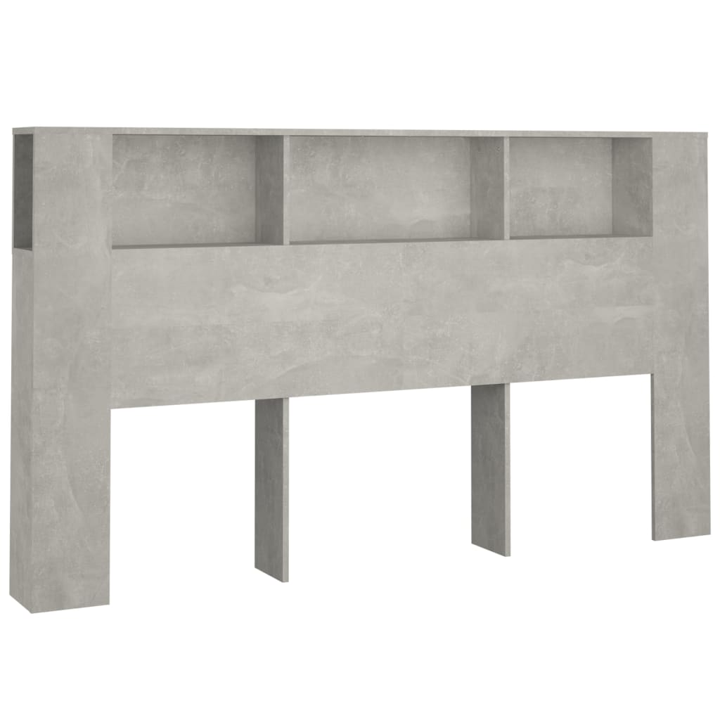 vidaXL sengegavl med opbevaring 180x18,5x104,5 cm betongrå