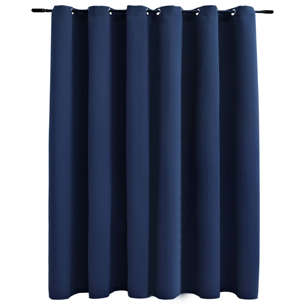 vidaXL mørklægningsgardin med metalringe 290 x 245 cm blå
