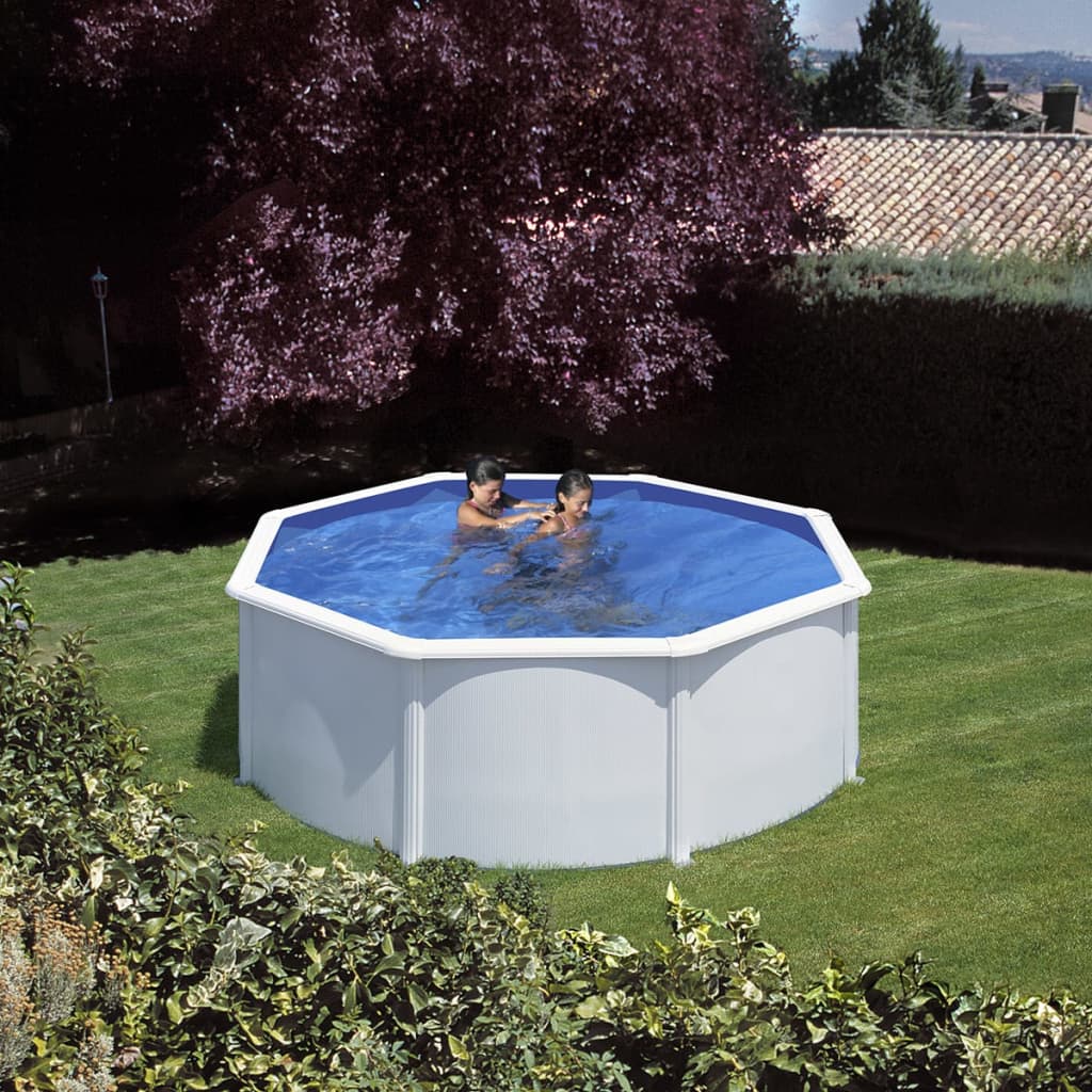 Gre poolsæt ”Azores” rund hvid 350 cm KITPR358
