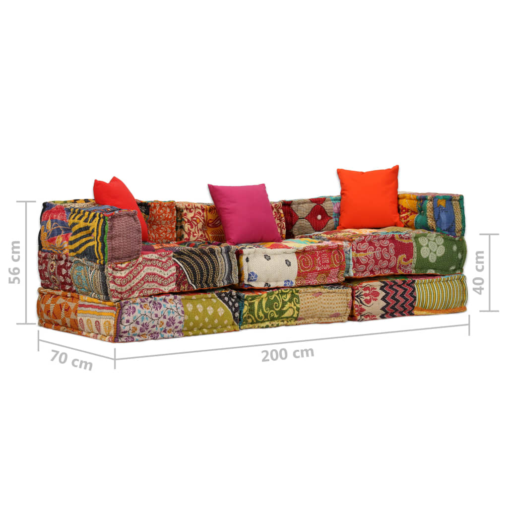 vidaXL modulært sofasæt i 12 dele stof patchwork