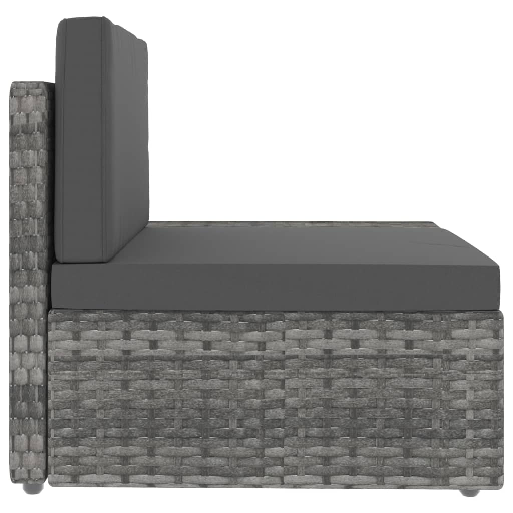 vidaXL hjørnedel til sofa med venstre armlæn polyrattan grå