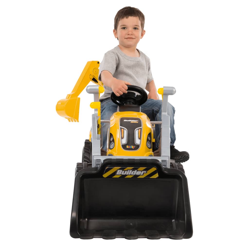 Smoby børnetraktor med trailer Builder Max gul og sort