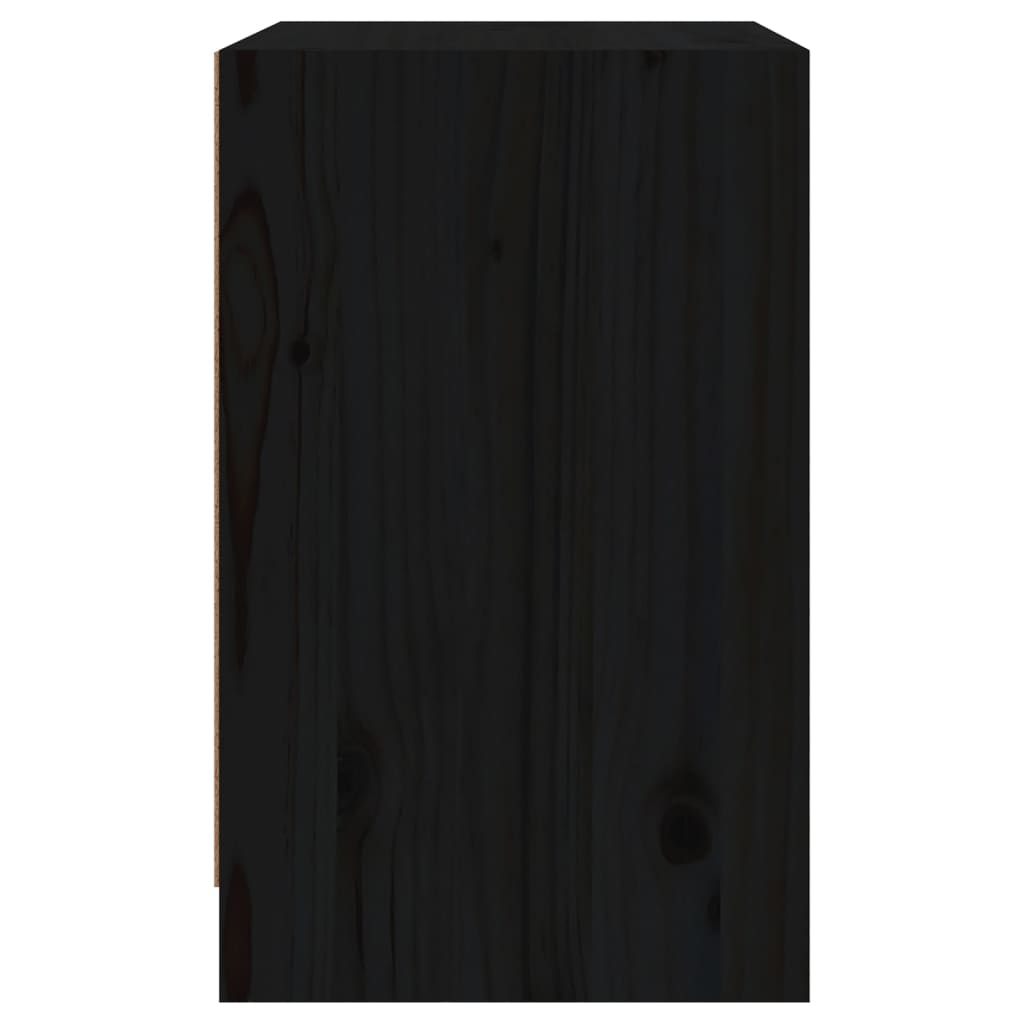 vidaXL sengeskab 40x31x50 cm massivt fyrretræ sort