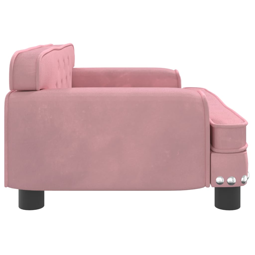 vidaXL sofa til børn 70x45x30 cm fløjl lyserød