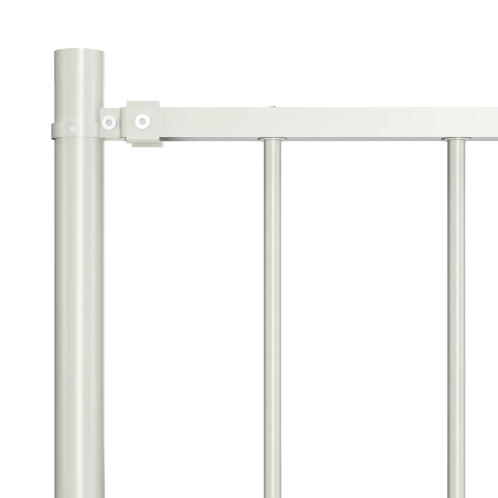 vidaXL hegnspanel med stolper 1,7 x 1 m pulverlakeret stål hvid