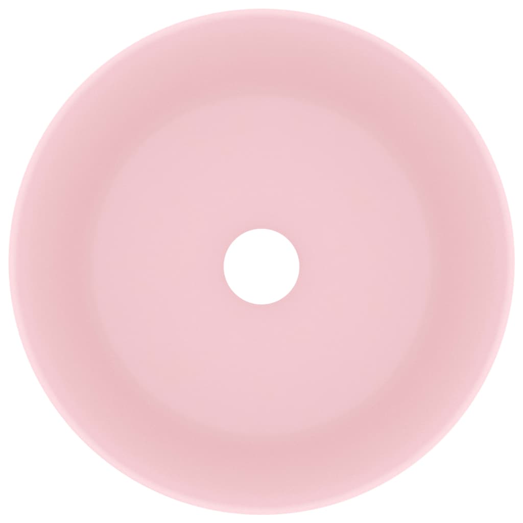 vidaXL luksuriøs håndvask 40x15 cm rund keramisk mat pink