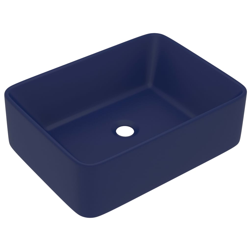 vidaXL luksushåndvask 41x30x12 cm keramik mat mørkeblå