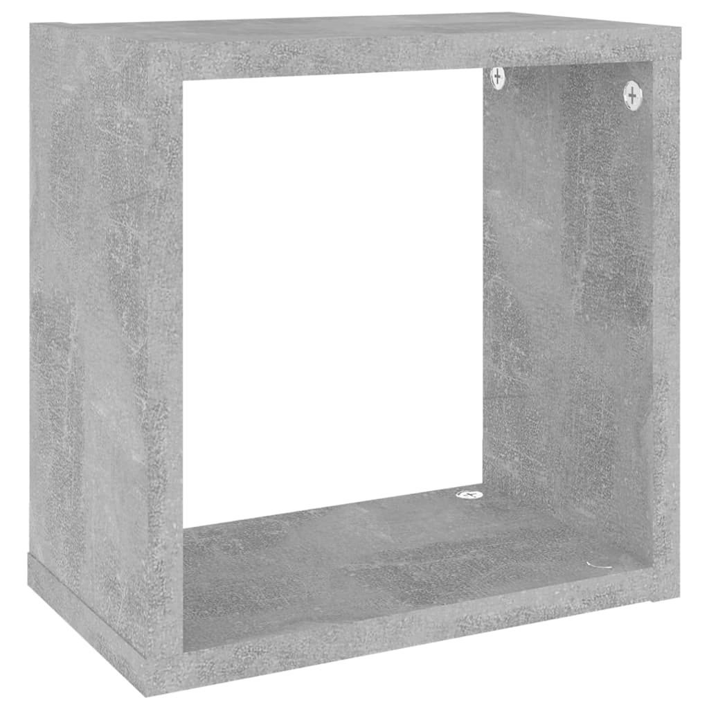 vidaXL væghylder 2 stk. 26x15x26 cm kubeformet betongrå