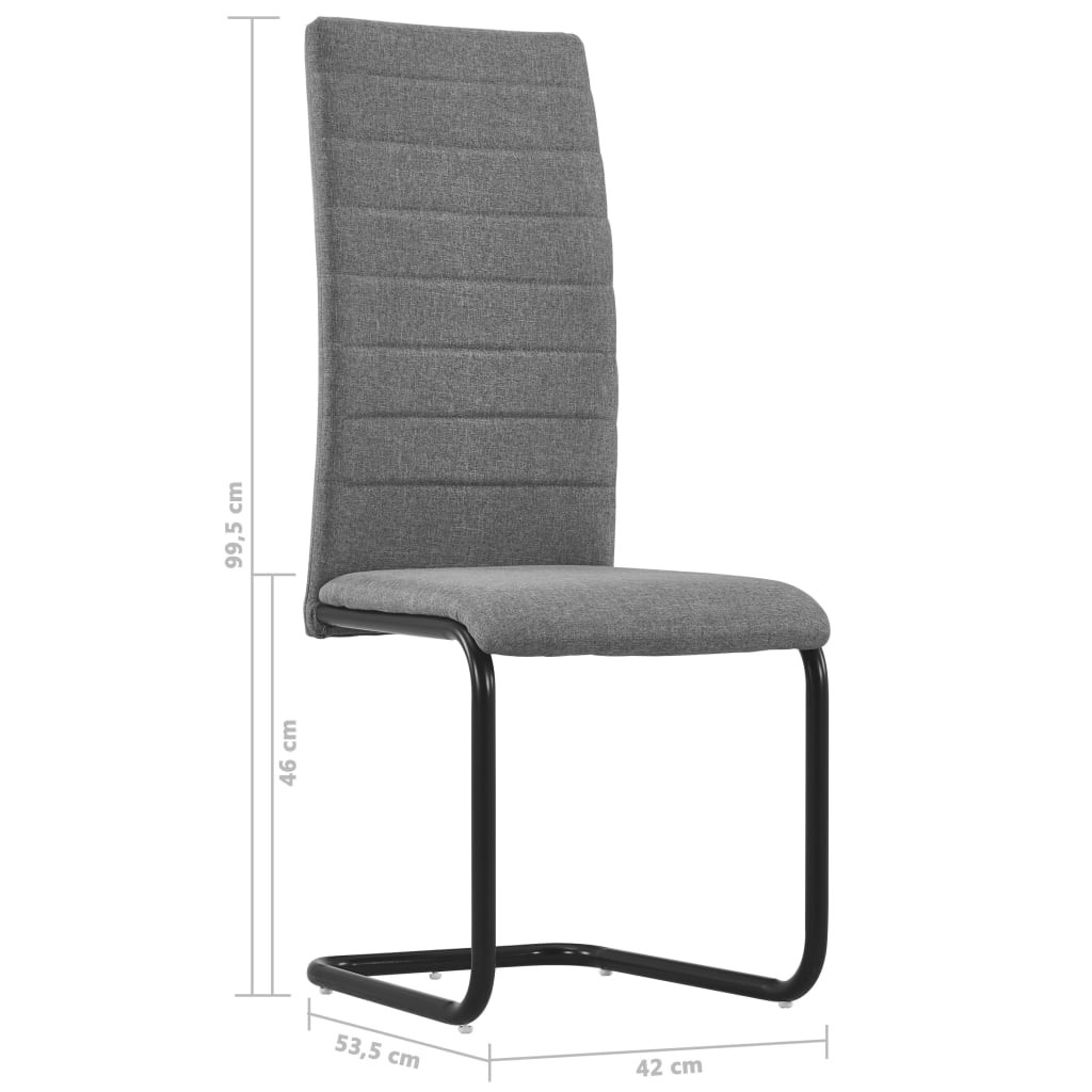 vidaXL spisebordsstole med cantilever 4 stk. stof lysegrå