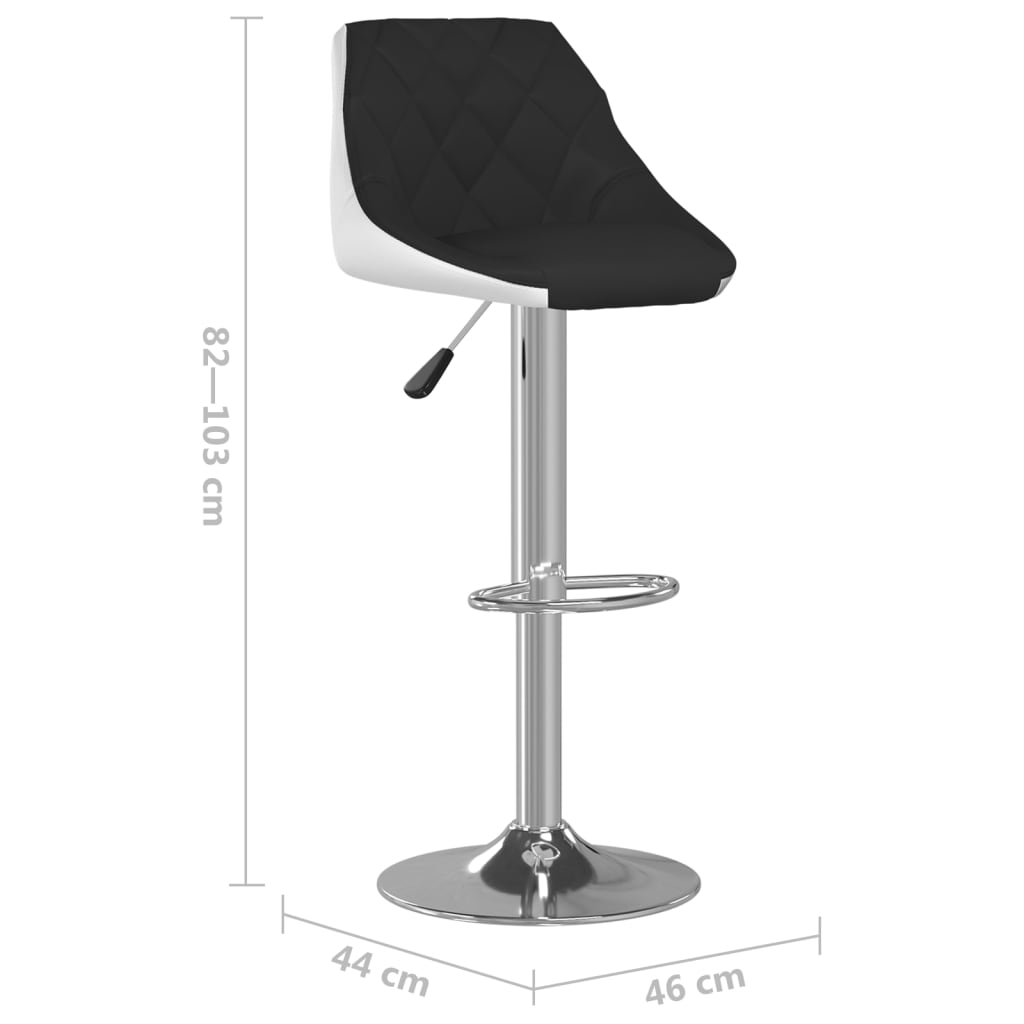 vidaXL barstole 2 stk. kunstlæder sort og hvid