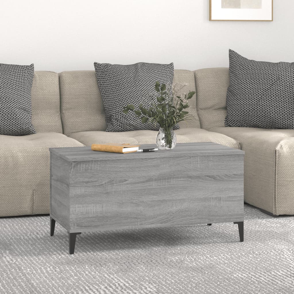 vidaXL sofabord 90x44,5x45 cm konstrueret træ sonoma-eg grå