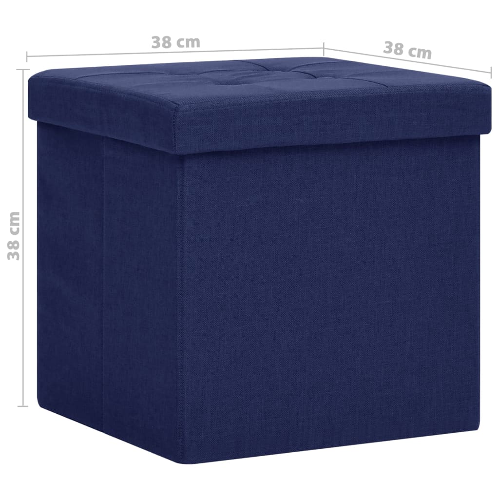 vidaXL foldbare opbevaringspuffer 2 stk. kunstlærred blå