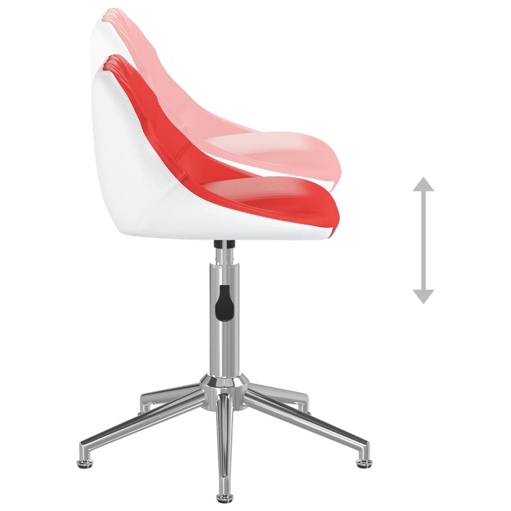 vidaXL drejelig kontorstol kunstlæder rød og hvid