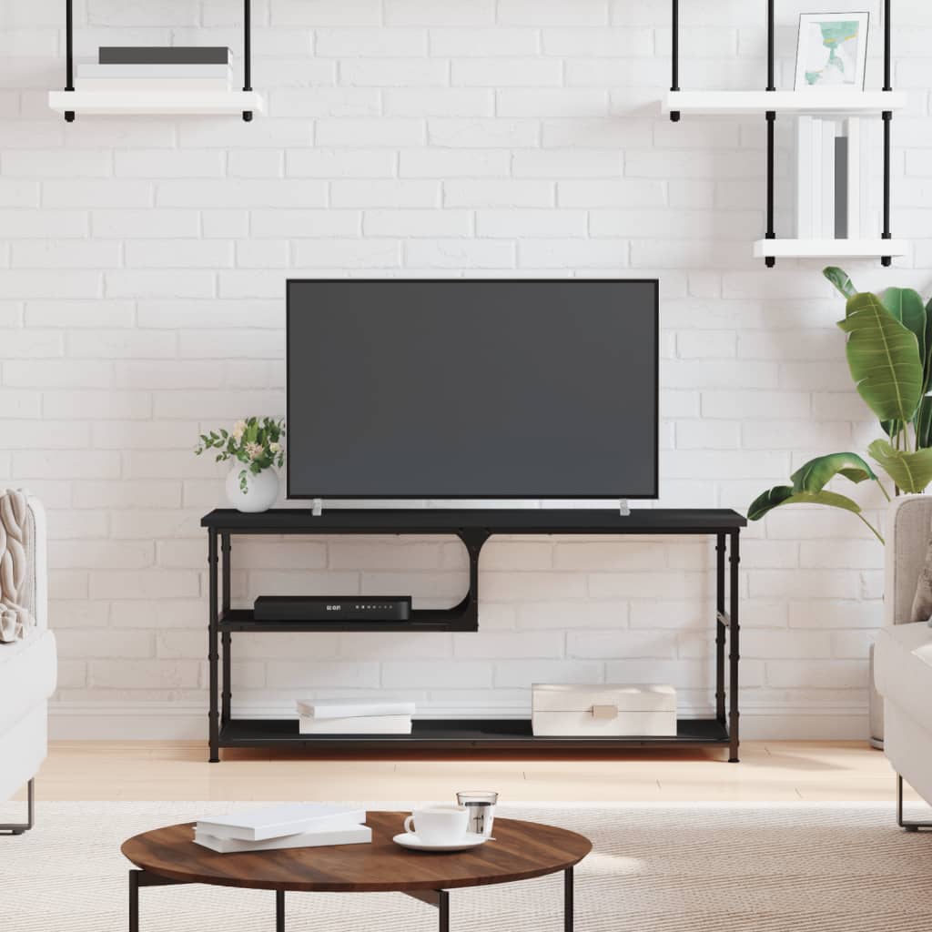 vidaXL tv-bord 103x38x46,5 cm konstrueret træ og stål sort