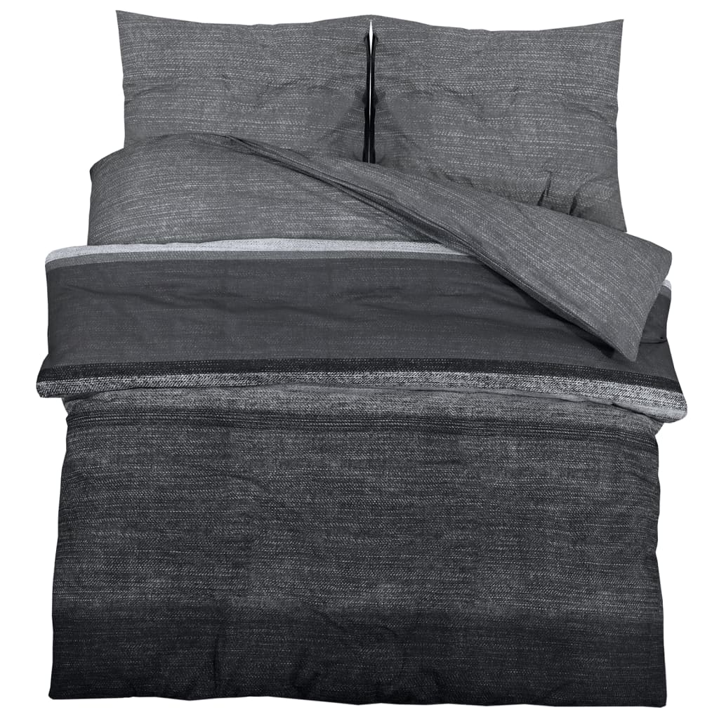 vidaXL sengetøj 260x220 cm bomuld mørkegrå