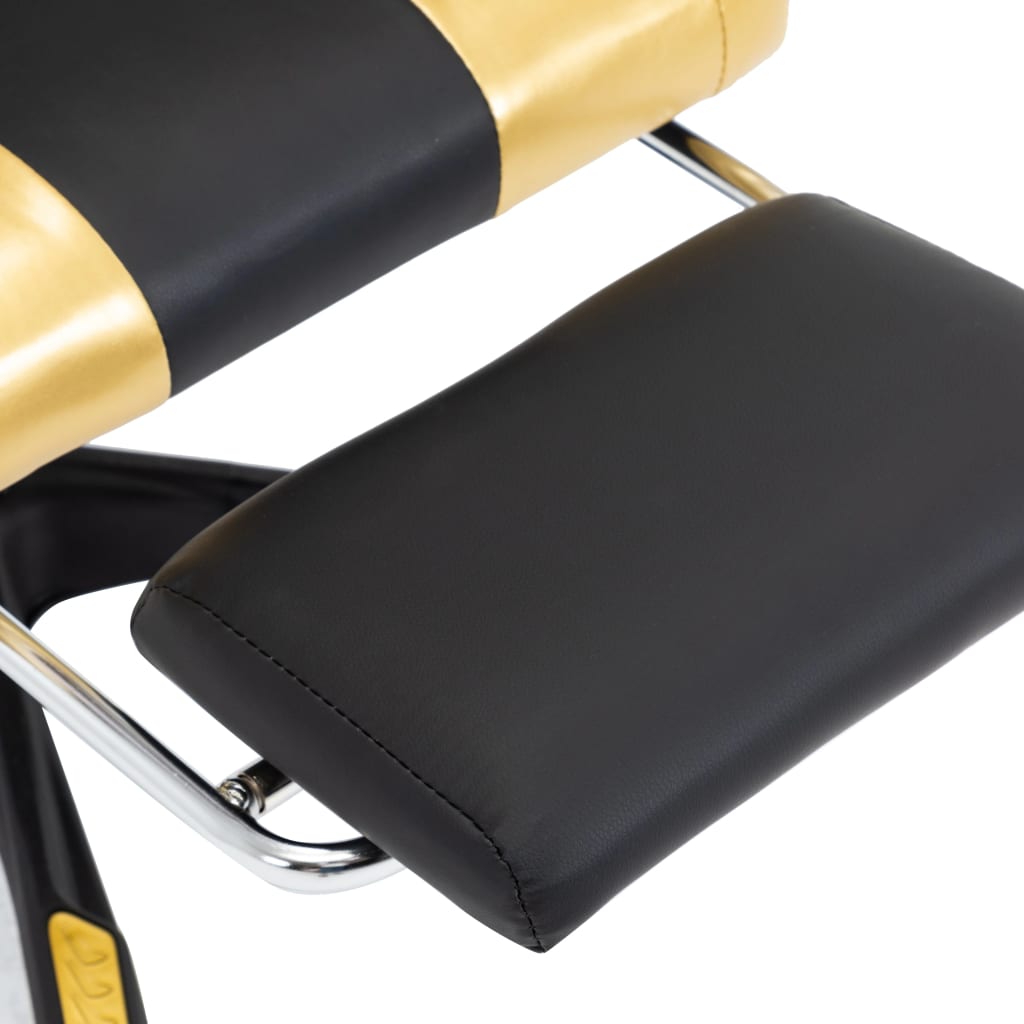 vidaXL racerstol med fodstøtte kunstlæder guldfarvet og sort