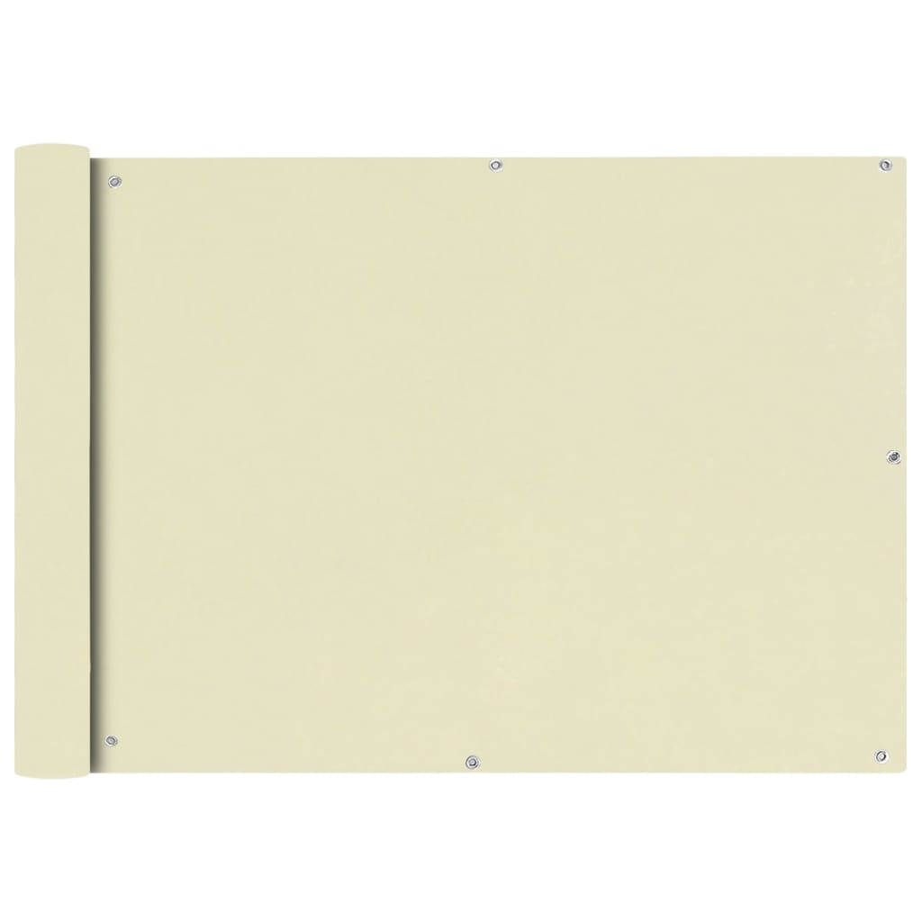 vidaXL balkonafskærmning Oxford-stof 75x600 cm cremefarvet