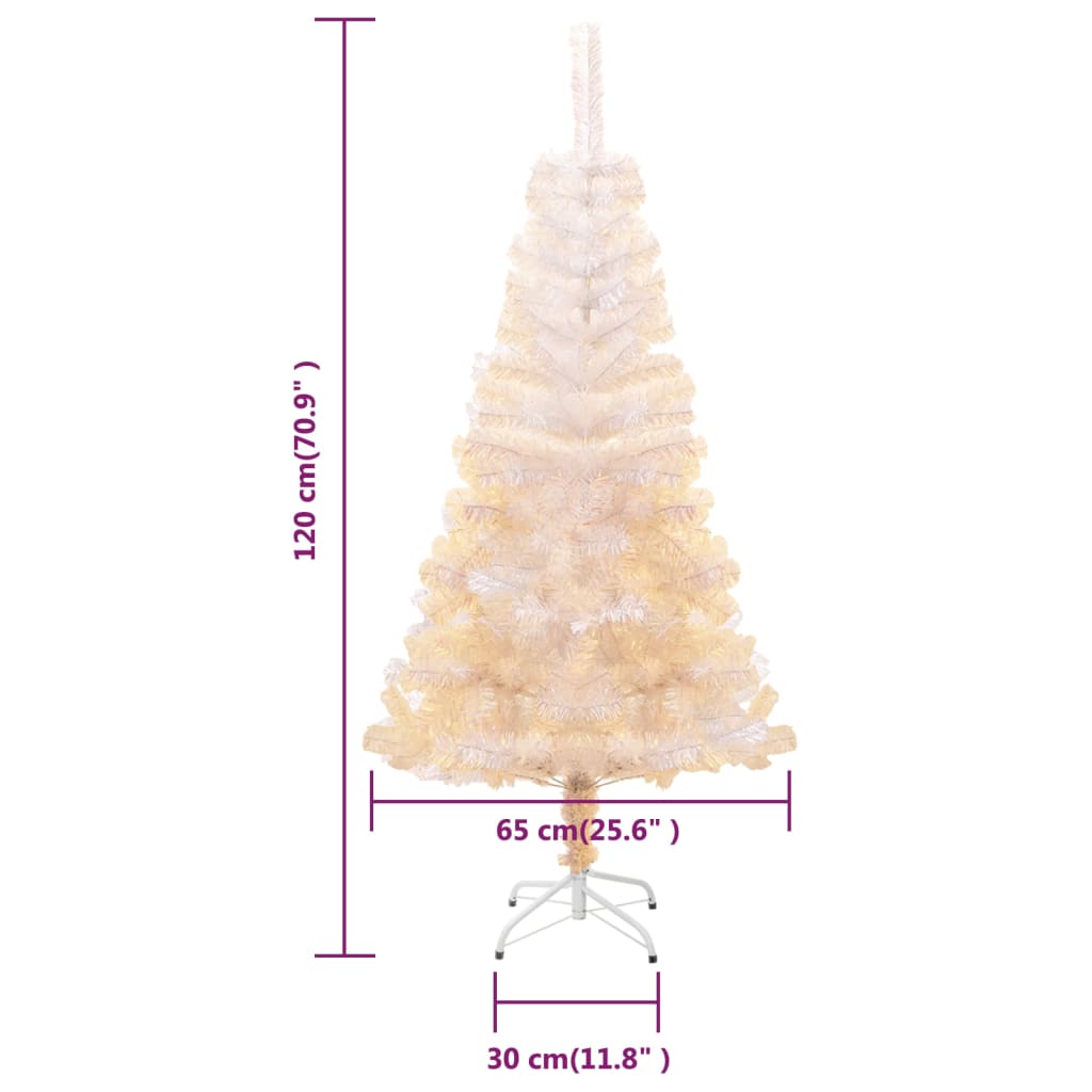 vidaXL kunstigt juletræ med farverige grene 120 cm PVC hvid