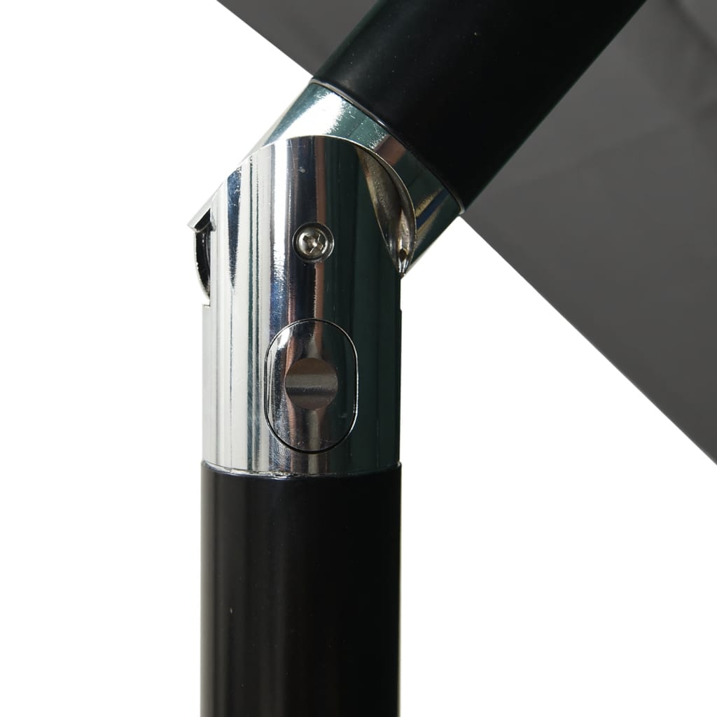 vidaXL parasol med aluminiumsstang i 3 niveauer 2,5x2,5 m antracitgrå