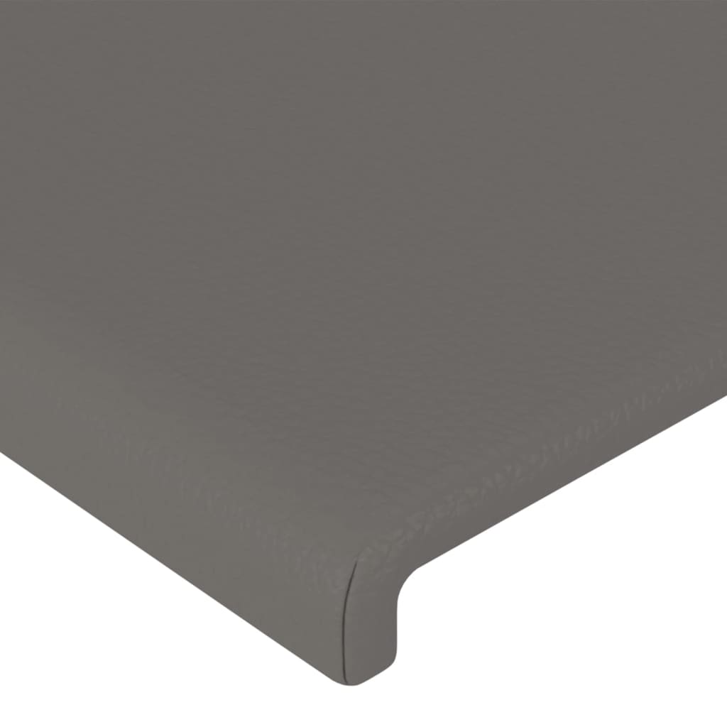 vidaXL sengeramme med sengegavl 160x200 cm kunstlæder grå