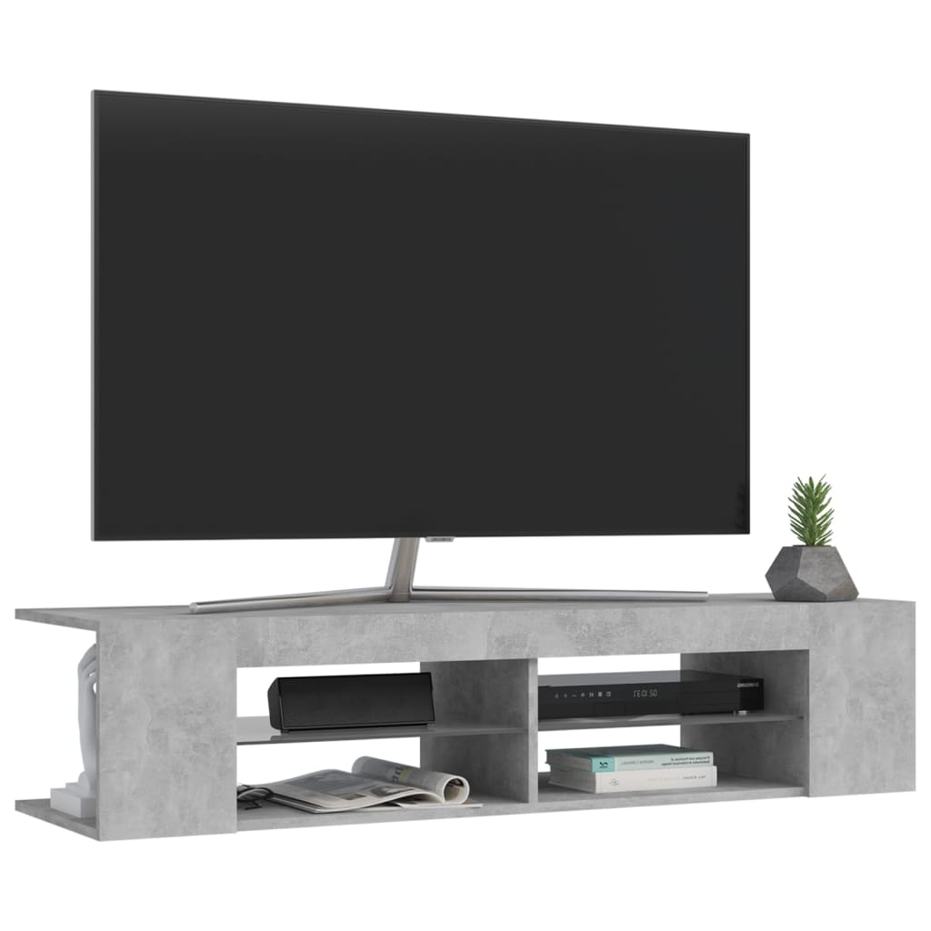 vidaXL tv-skab med LED-lys 135x39x30 cm betongrå