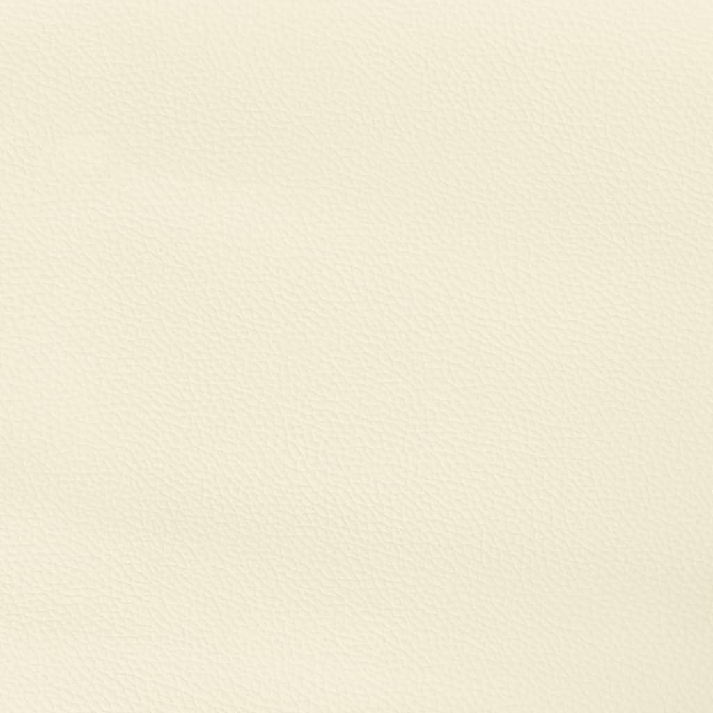 vidaXL sengegavl med kanter 93x23x118/128 cm kunstlæder cremefarvet