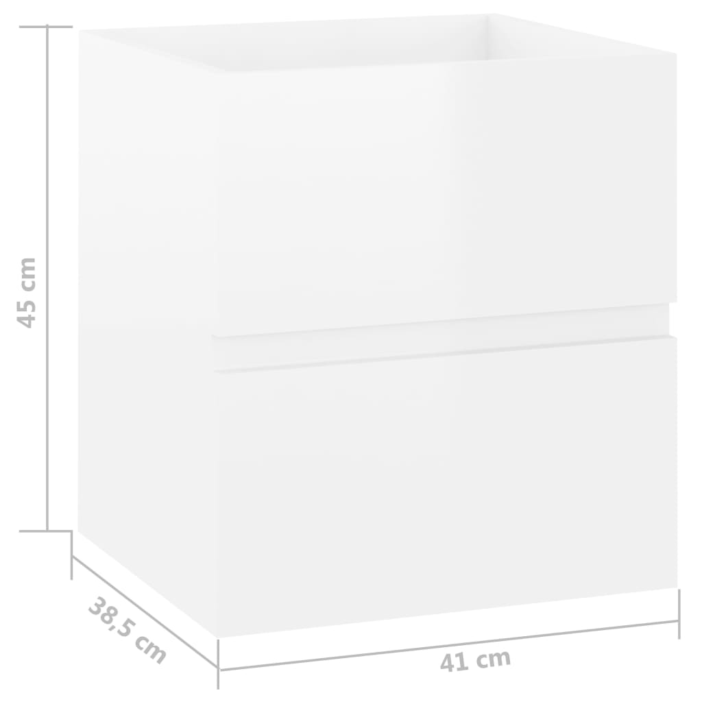 vidaXL vaskeskab 41x38,5x45 cm spånplade hvid højglans