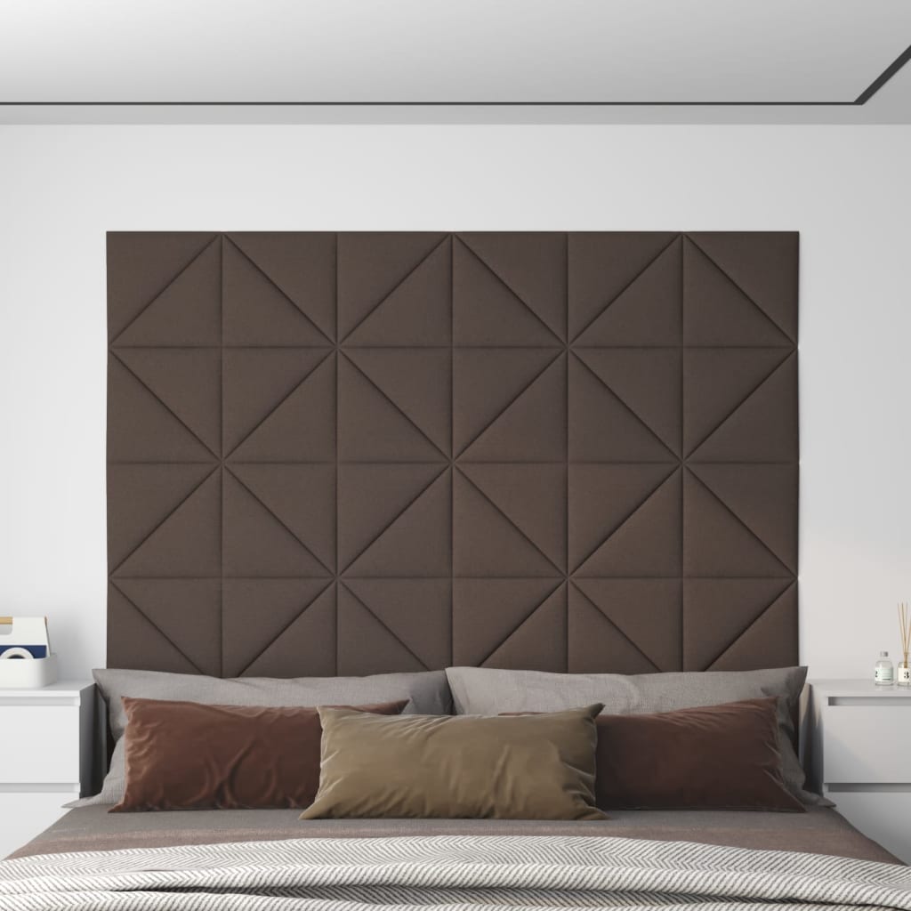 vidaXL vægpaneler 12 stk. 30x30 cm 0,54 m² stof gråbrun