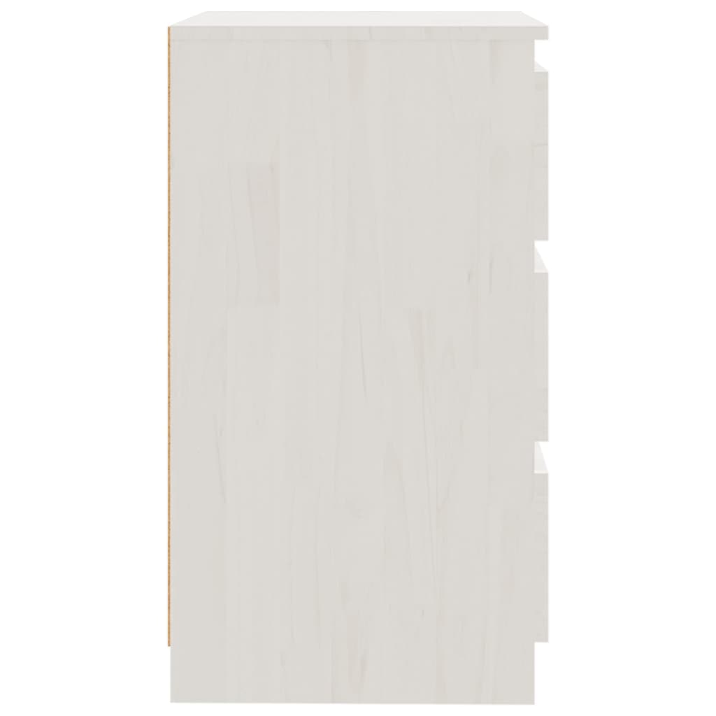 vidaXL sengeskabe 2 stk. 60x36x64 cm massivt fyrretræ hvid