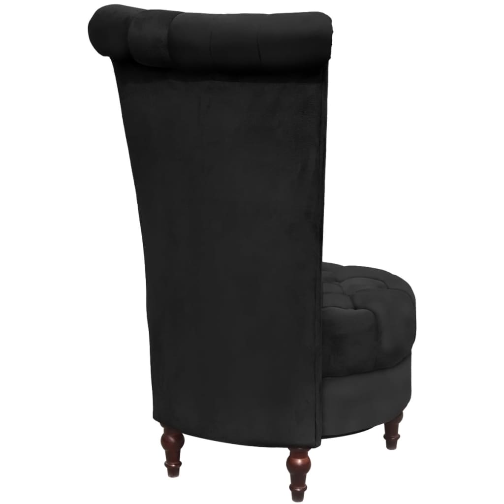 vidaXL lænestol med høj ryg stof sort