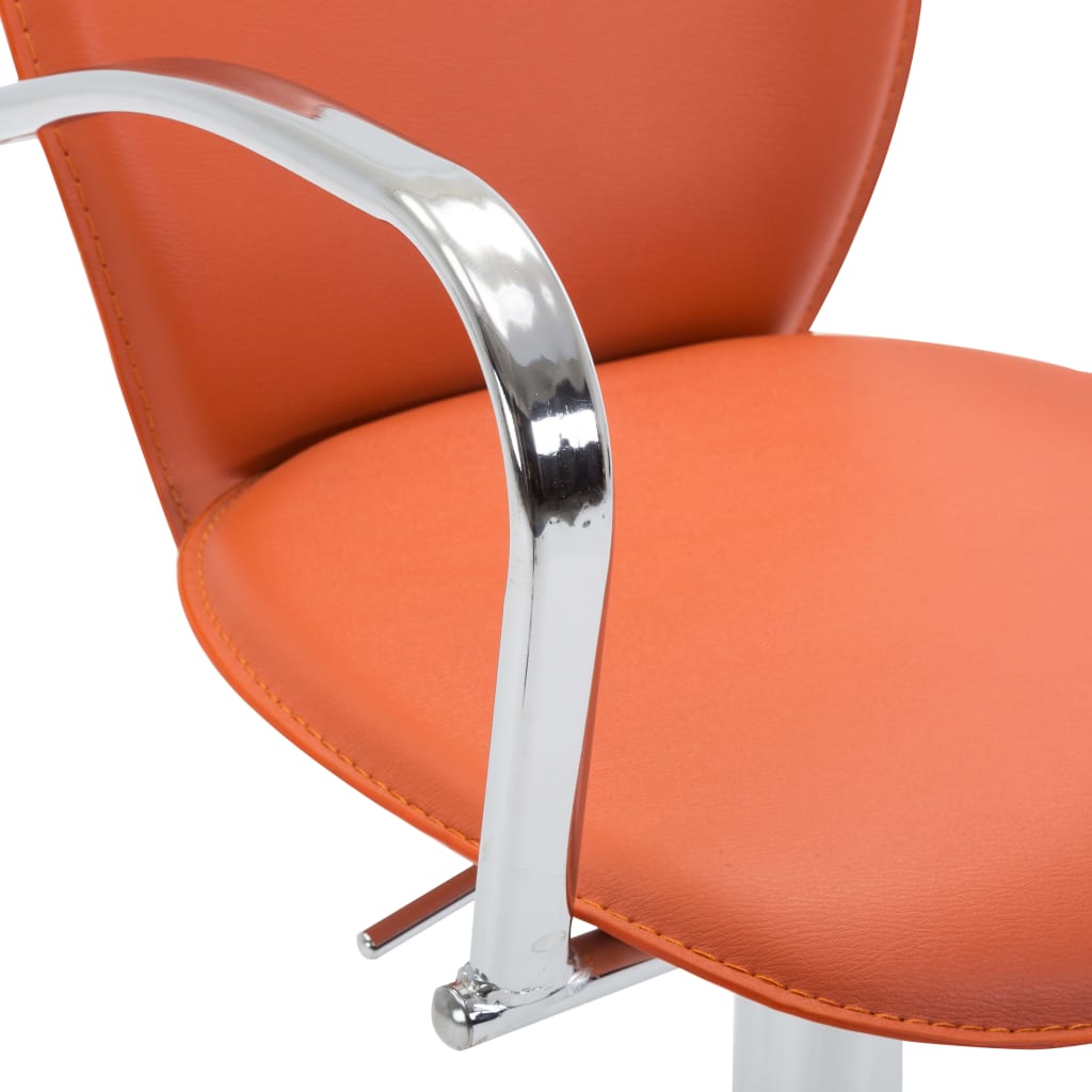 vidaXL barstole med armlæn 2 stk. kunstlæder orange