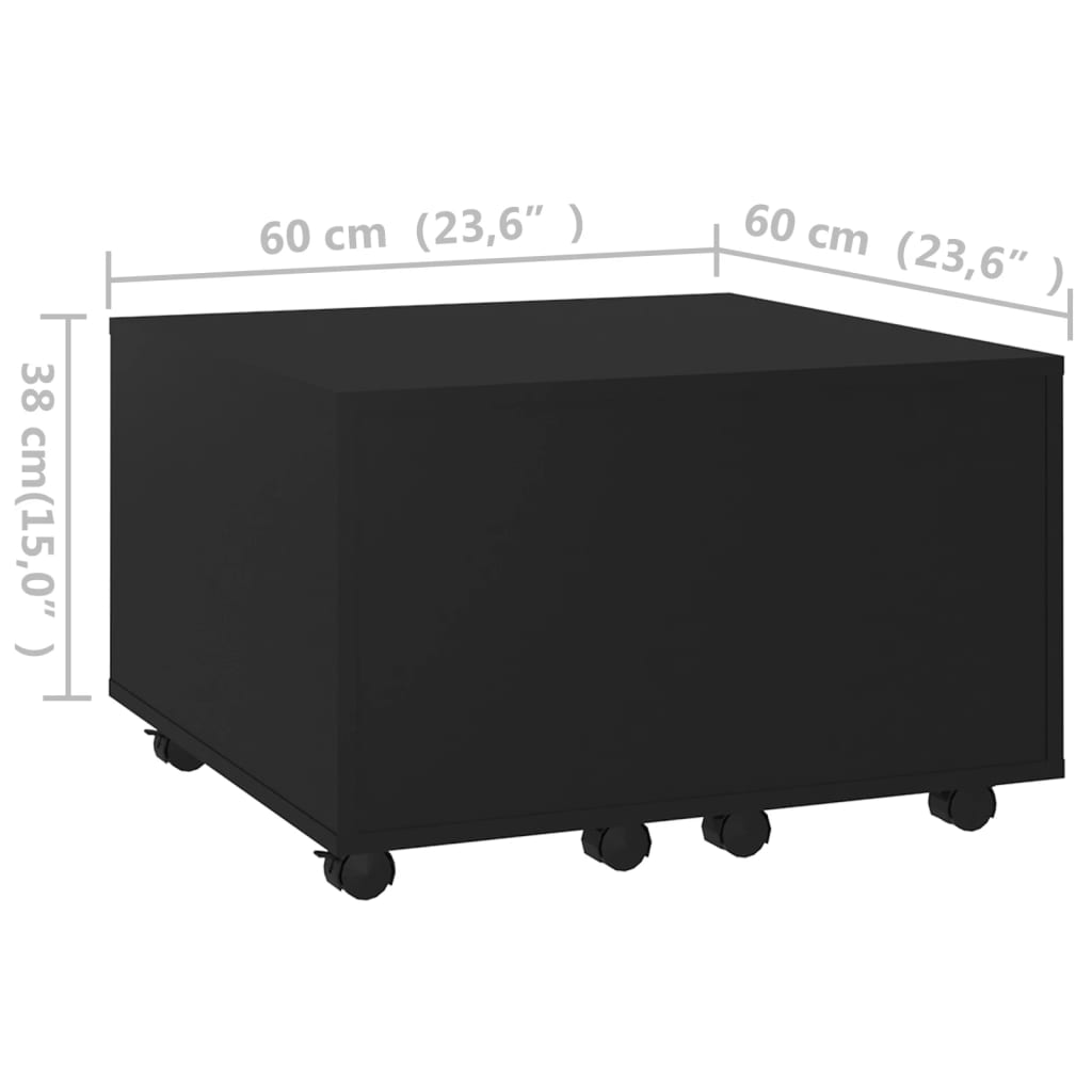 vidaXL sofabord 60x60x38 cm spånplade sort
