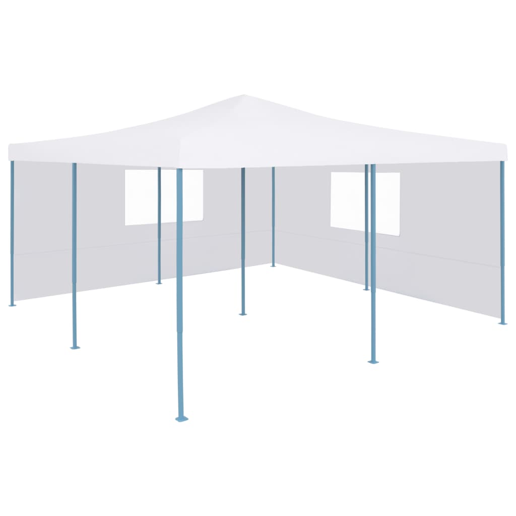 vidaXL foldbar pavillon med 2 sidevægge 5x5 m hvid