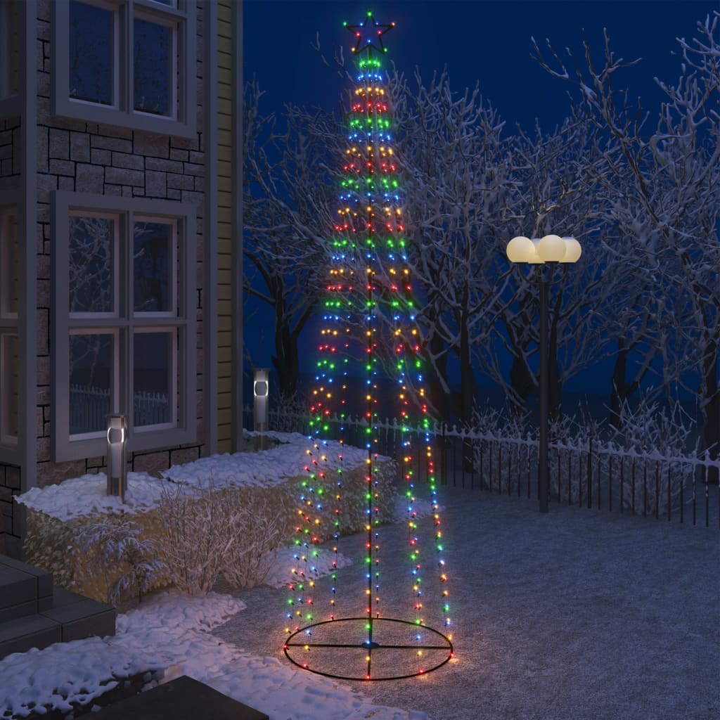 vidaXL lysende juletræ 100x360 cm 400 LED'er farverigt lys