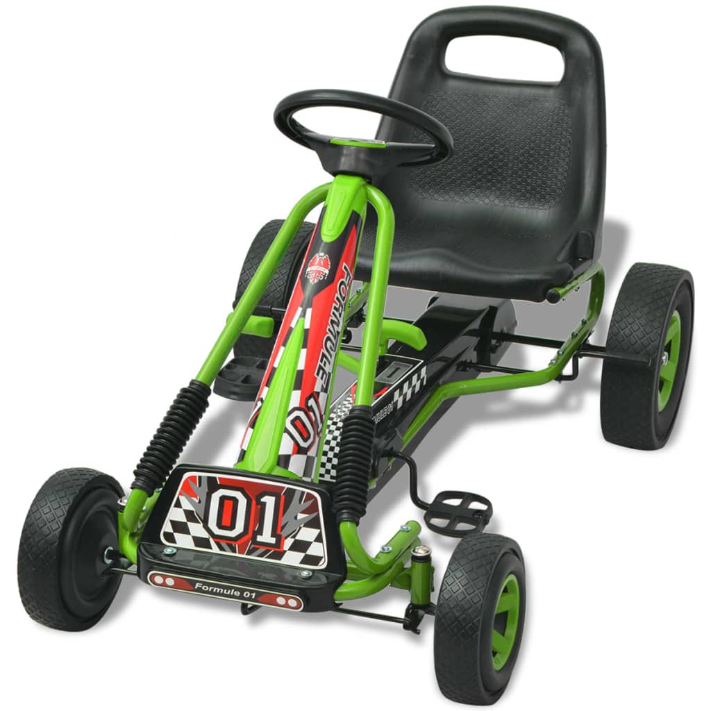 vidaXL pedal-gokart med justerbart sæde grøn