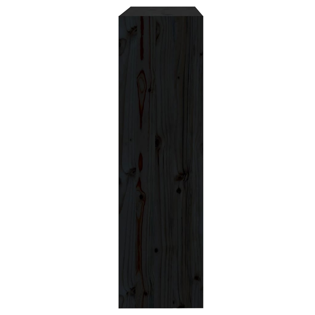 vidaXL bogreol/rumdeler 80x30x103,5cm massivt fyrretræ sort