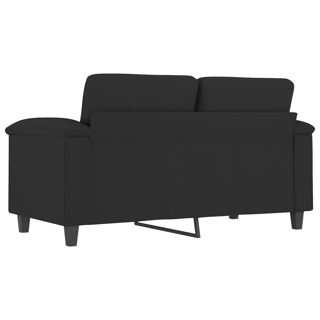 vidaXL 2-personers sofa 120 cm mikrofiberstof sort