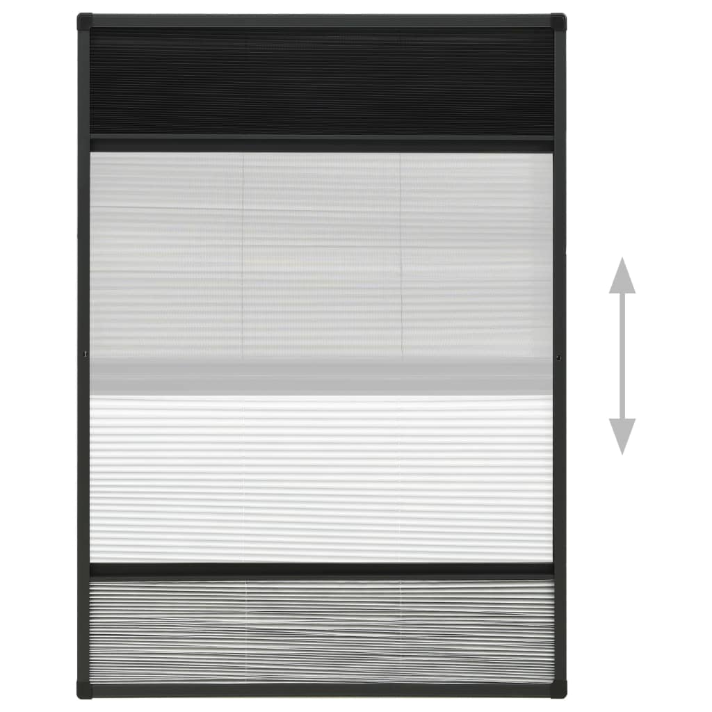 vidaXL plisseret insektnet til vinduer 80x120 cm afskygning aluminium