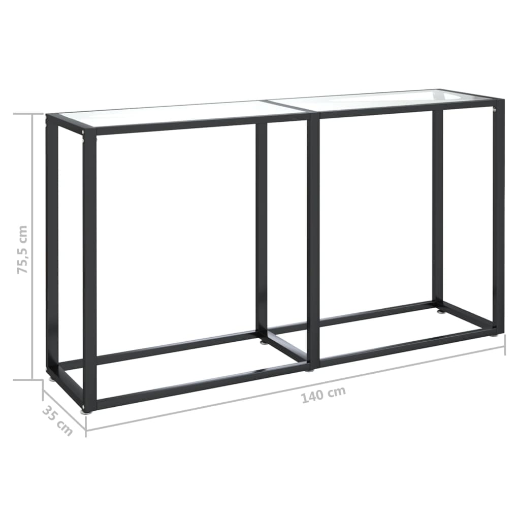 vidaXL konsolbord 140x35x75,5 cm hærdet glas transparent