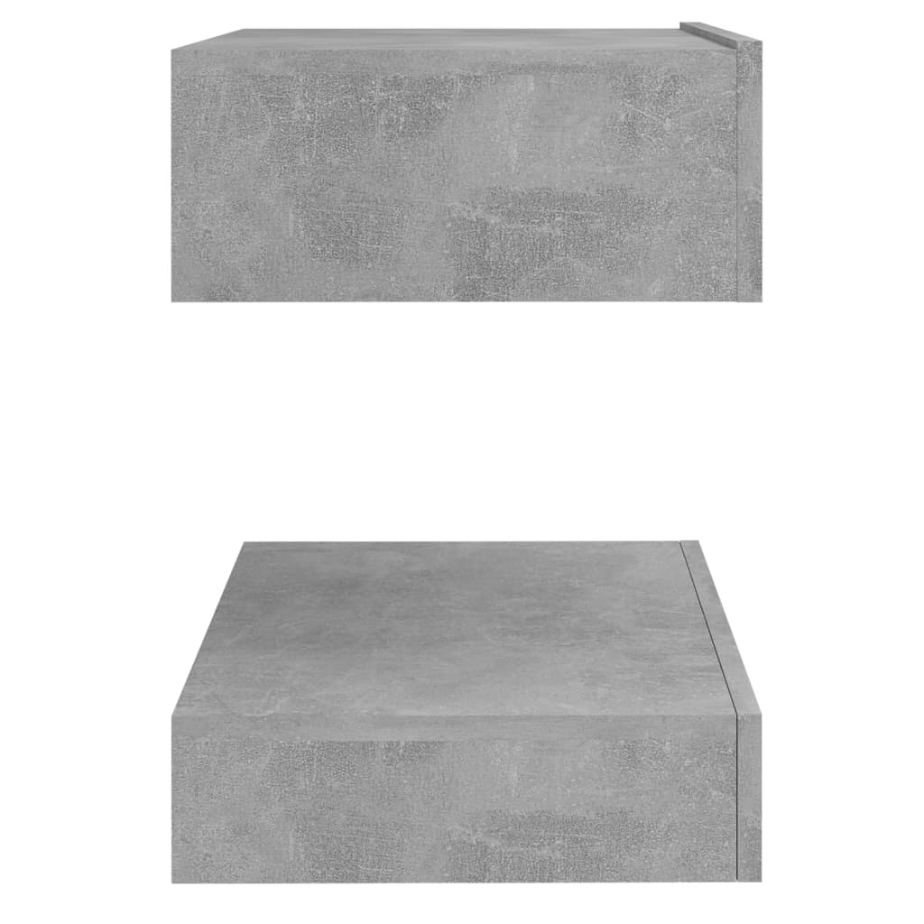 vidaXL sengeborde 2 stk. 60x35 cm spånplade betongrå