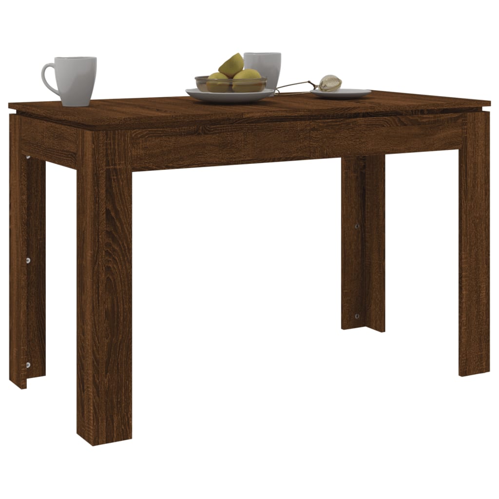 vidaXL spisebord 120x60x76 cm konstrueret træ brun egetræsfarve