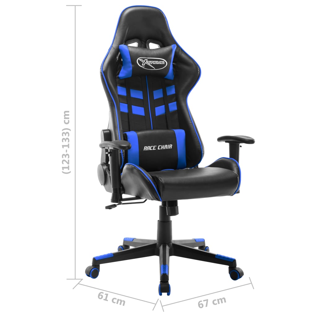 vidaXL gamingstol kunstlæder sort og blå