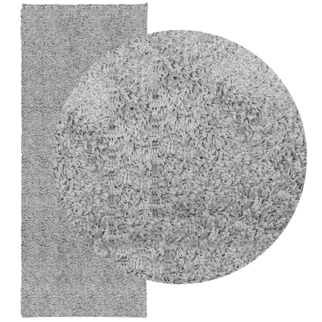vidaXL shaggy gulvtæppe PAMPLONA 80x200 cm høj luv grå